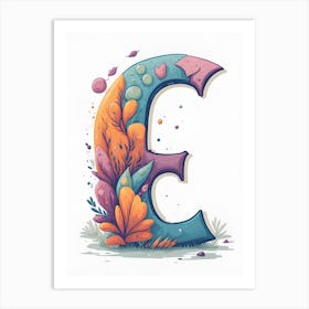 Colorful Letter E Illustration 31 Art Print