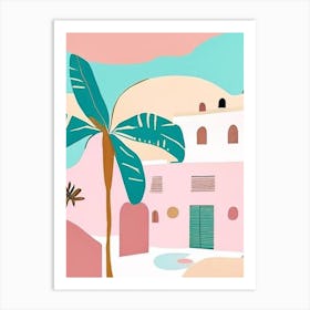 Isla Mujeres Mexico Muted Pastel Tropical Destination Art Print