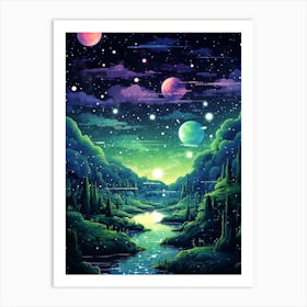 Galaxy Landscape Art Print