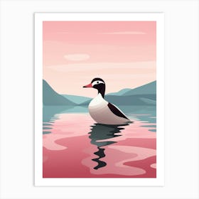 Minimalist Bufflehead 2 Illustration Art Print