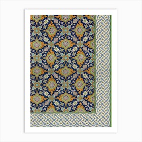 Arabic Art Pattern, Emile Prisses D’Avennes, La Decoration Arabe, Digitally Enhanced Lithograph From Own5 Art Print