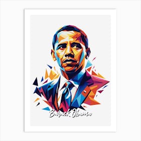 Barack Obama 1 Portrait WPAP Pop Art Art Print