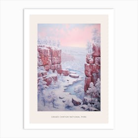 Dreamy Winter National Park Poster  Grand Canyon National Park United States Art Print