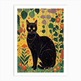 Cat In The Garden Art Print