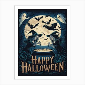 Happy Halloween Witches Art Print