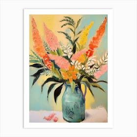 Flower Painting Fauvist Style Celosia 2 Art Print