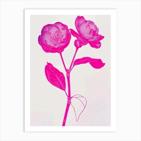 Hot Pink Camellia 1 Art Print