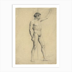 Male Academy Nude In Pose, Gustav Klimt Art Print