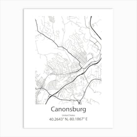 Canonsburg,United States Minimalist Map Art Print