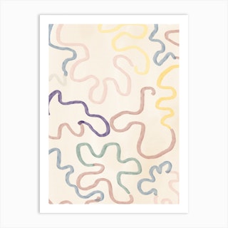Abstracto Pastel Camouflage Art Print