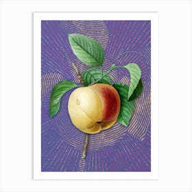 Vintage Snow Calville Apple Botanical Illustration on Veri Peri Art Print