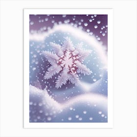 Graupel, Snowflakes, Soft Colours 2 Art Print