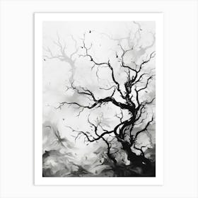 Nature Abstract Black And White 2 Art Print