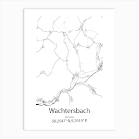 Wachtersbach,Germany Minimalist Map Art Print