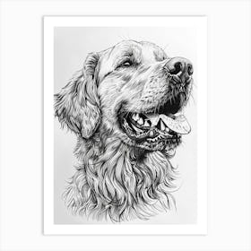 Golden Retriever Dog Line 1 Art Print