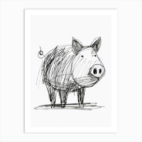 B&W Pig Art Print