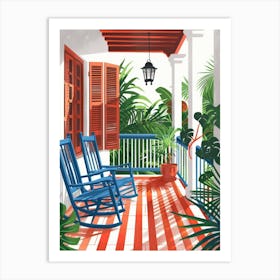 Rocking Chairs On The Porch Art Print