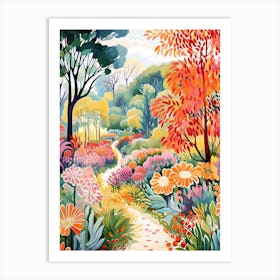 Giverny Gardens, France In Autumn Fall Illustration 2 Art Print