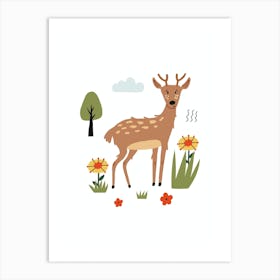Cute Animal Deer Art Print