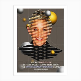 Quote In Ribbon Famous People Ellen Degeneres ― People Love Gossip Art Print