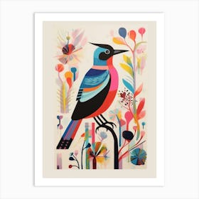 Colourful Scandi Bird Dipper 4 Art Print