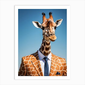 Giraffe In A Suit (29) 1 Art Print