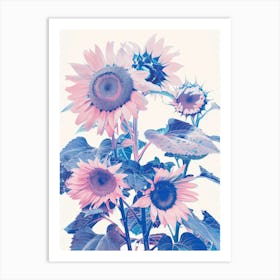 Pink Sunflowers Art Print