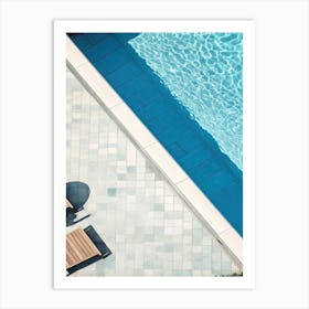 Swimming Pool Wooden Chairs Art Print