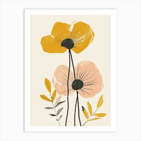 Skopje Flower Market Boho Minimalist Style Poster