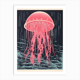 Box Jellyfish Washed Illustration 3 Art Print