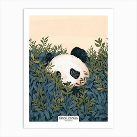 Giant Panda Hiding In Bushes Poster 1 Art Print