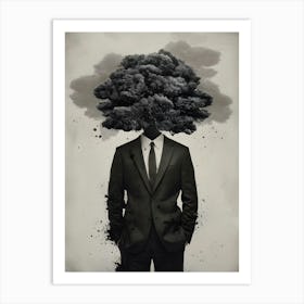 Man With A Tree On His Head Art Print