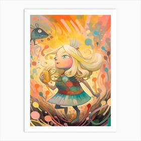 Alice In Wonderland Colourful Storybook Art Print