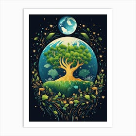 Earth Tree Art Print