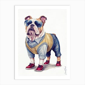 Fancy British Bulldog 2. Art Print