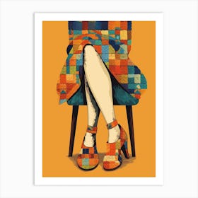 Crochet Shoes Vintage Illustration 1 Art Print