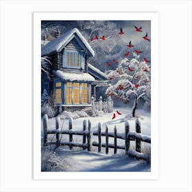 A Serene And Picturesque Winter Scene, Beautifully Painted With Incredible Detail Poster