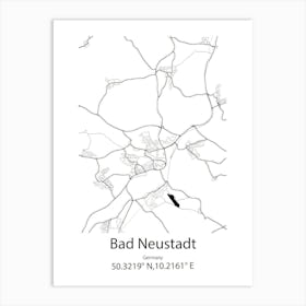 Bad Neustadt,Germany Minimalist Map Art Print