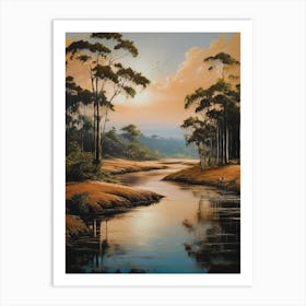 Sunset In The Jungle Art Print