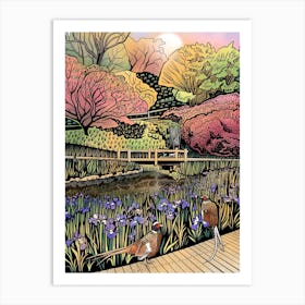 Japanese Water Garden Art Print