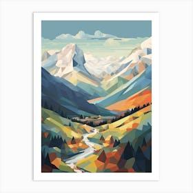 The Alps   Geometric Vector Illustration 6 Art Print