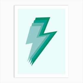 Green Lightning Bolts Art Print