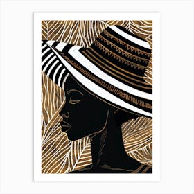 African Woman In Hat 1 Art Print