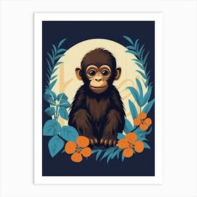 Baby Animal Illustration  Gorilla 1 Art Print