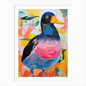 Colourful Bird Painting Coot 2 Art Print