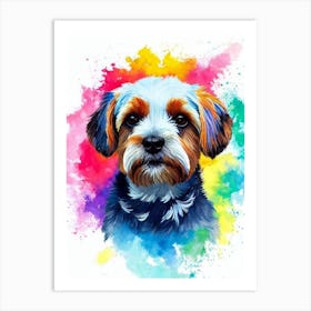 Dandie Dinmont Terrier Rainbow Oil Painting Dog Art Print
