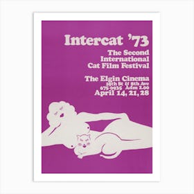 Intercat '73 International Cat Film Festival Vintage Poster Art Print