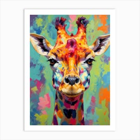 Vivid Giraffe Art Print