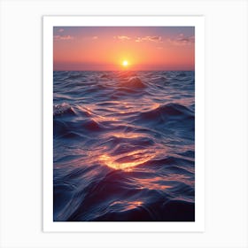 Sunset Over The Ocean Art Print