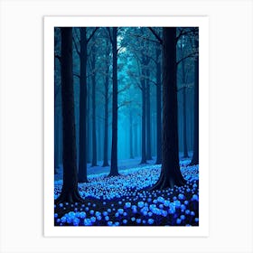 Neon Bluebell Wood Poster